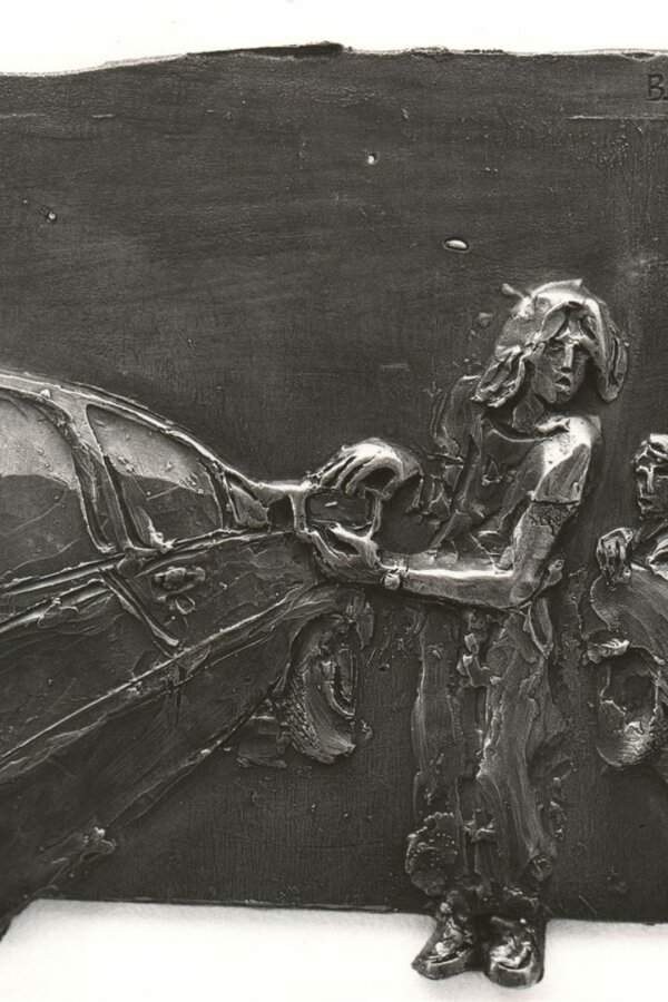 Bořek Zeman, Vandalové, 1986, cín, 21 x 21 cm